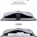 75W PD GaN3 Wall Rapid Charger Extension Cord with 3 U.S. AC Outlets and 1 Watch Wireless Charger, 2 USB-A Ports and 3 USB-C Ports, 9-in-1 Adapter for Office, Bedroom and Home