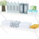 Closet Shelves Wall Mounted, 2 Pack 4 ft x 12 in White Wire Shelving Kit, Metal Wall Shelf Organizer for Home, Pantry, Laundry Room Storage