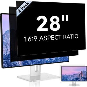 [2 Pack] 28 Inch Computer Privacy Screen for 16:9 Aspect Ratio Widescreen Monitor, Eye Protection Anti Glare Blue Light Computer Monitor Privacy Filter, Removable Anti-Scratch 28in Protector Film