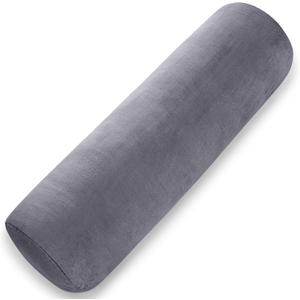 1 MIDDLE ONE Body Pillow for Adults, Bolster Pillow with Removable Velvet Cover, Long Round Pillow for Bed, 24 x 7.87 Inches, Grey