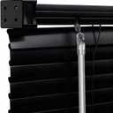 100% Privacy 1" Vinyl Cordless Mini Blinds for Indoor Windows,L-Shaped Blades Horizontal Room Darkening & Light Filtering shutters for Home 19.5" WX48 H Black