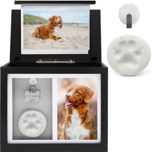 Chasing Tails Pet Urns for Dogs - Dog Urns for Ashes, Suitable for All Pets - Includes Paw Print Kit, Picture Frame and Photo Book for a Lasting Tribute and Keepsake Memory, Black