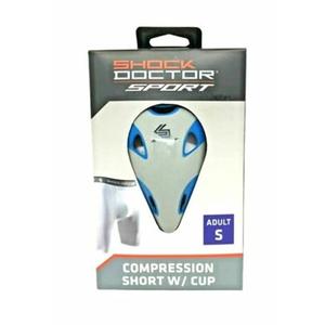 Compression Shorts Shock Doctor with Cup (Small) White