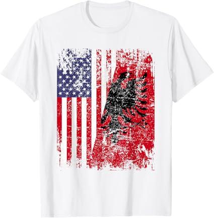 ALBANIAN ROOTS | Red Eagle | ALBANIA American Flag T-Shirt, XL