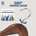 ZOBER Wooden Hangers - Heavy Duty, Non Slip Wood Hangers for Coats, Jackets, Suits, & Pants - Coat Hangers for Closet W/Bar and Notches 20 Pack