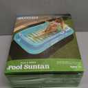 SLOOSH Inflatable Tanning Pool Lounger Float, 70" x 46" Pool Floats Adult with Pillow, 4 in 1 Suntan Tub Raft Floatie,Sunbathing Bed Lounge for Water Blow Up Kids Ball Pit Party Gifts, L-Blue Green