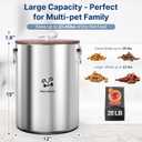 Paw Libero 25 Lbs Stainless Steel Dog Food Storage Container with Airtight Wooden Lid & Ceramic Bone Handle, Large Metal Dog Food Bin for Dogs & Cats, Keep Fresh, Easy to Clean, 25 lbs - 1pk