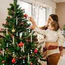 FREEPOWER 12PCS Flameless Christmas Tree Candles with RemoteBattery Operated Flickering Candles Christmas Tree Lights,LED Taper Candle for Home Parties Birthday Gift with Snowflake Ball Hook (Ivory)