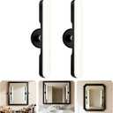 cambk Set of 2 Wireless Vanity Makeup Lights for Mirror, Rechargeable LED Stick On Light Bar for Bathroom Mirror with Dimmable 3 CCT, Long Battery Life Cordless Light for Vanity Desk(Black)