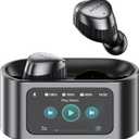 PAXA Wireless Earbuds with Touch Screen Headphones Bluetooth 5.4 Ear Bud IPX4 Light Weight in Ear Earbuds Comfortable Fit Deep Bass Stereo 5 EQ Modes ENC Clear Call for Android/iOS(Black)