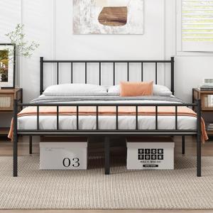DIIYIV Full Bed Frame-Classic Metal Platform Bed Frame,Mattress Foundation with Steel Slat Support,Under Foundation Storage,No Box Spring Needed, Easy Assembly, Full Size