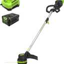 Greenworks 80V 16" Brushless Cordless String Trimmer with 2.0Ah Battery & Rapid Charger .080" Dual Line, Variable Speed, Lightweight Design, 16" Brushless - Gen 1