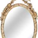 NIKKY HOME Small Wall Mirror, Vintage Hanging Mirrors, Gold Decorative Wall Mirror for Bedroom Living-Room Dresser Decor 10 x 5.7 Inch