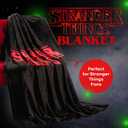 Stranger Things Blanket Throw Bedroom Accessories Fleece Blanket, Hellfire Club Soft Warm Winter Bed Throw 59.06 x 51.18 in Official Merch (Red), One Size