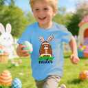 Boys Easter Shirts Kids Cotton Graphic Tees Casual T-Shirts 3-7 Years (Blue)