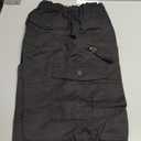 Mylldey Men's Cargo Shorts 3/4 Relaxed Fit Mens Running Shorts 7 Pockets Elastic Waist Cotton Hiking Shorts (Large, Black)