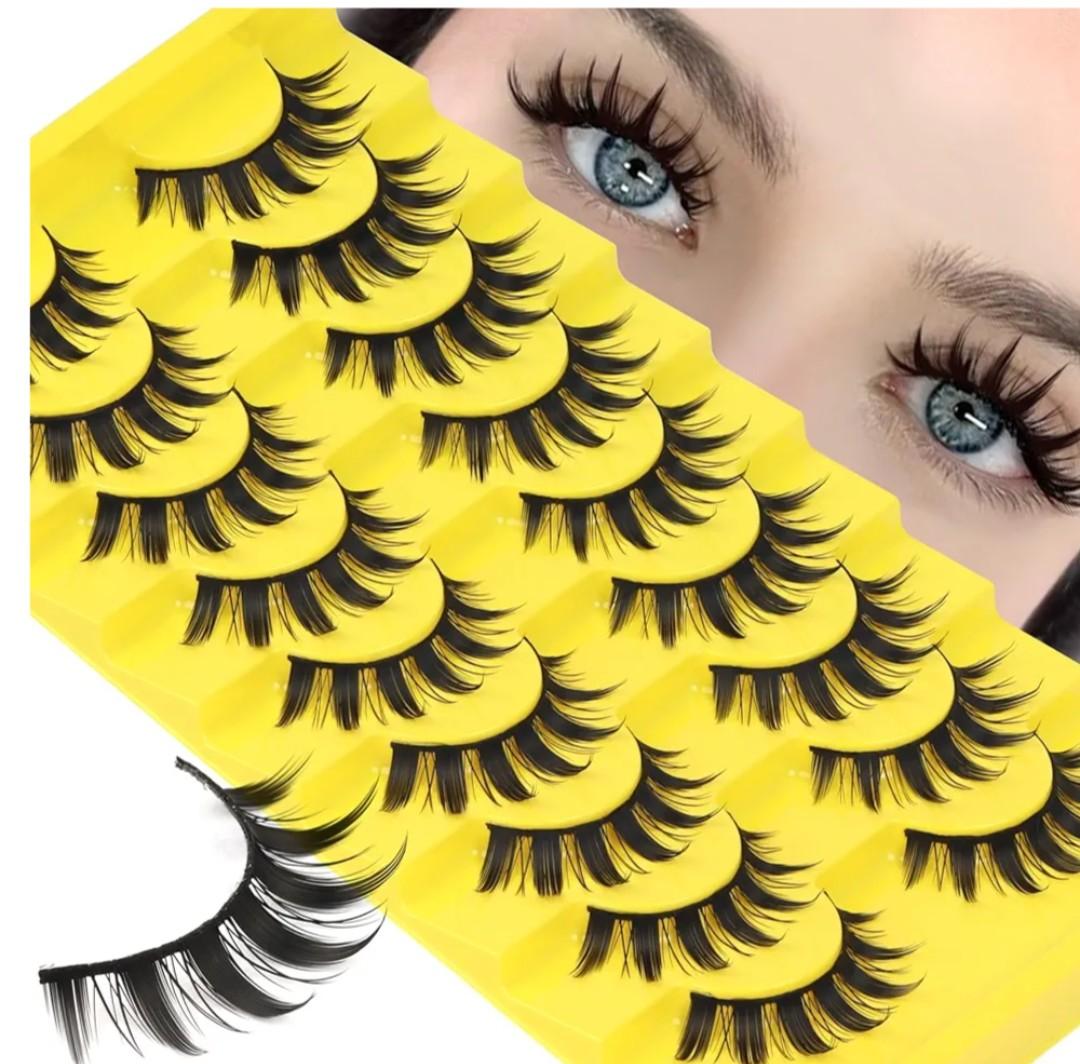 Losha Lashes Spiky Manga Lashes Wispy Anime False Eyelashes 9 Pairs 8D Asian Eye Lashes Natural Anime Fake Eyelashes (Lovely)