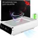 CORESLUX Rechargeable Nail Dust Collector, 80W Professional Extractor Vacuum Nail Dust Collector, Low Noise Vacuum Fan Dust Collector for Nail Polishing & Nail Salon Gift (2 Filter)