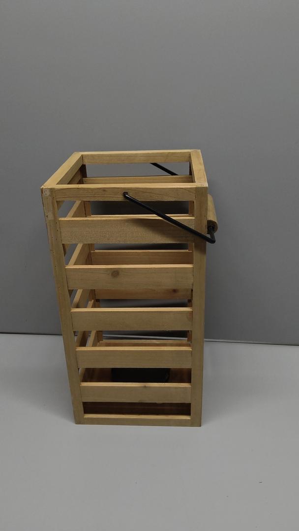 Wood Lantern with Handle -for Garden, Patio, Balcony & Porch Decor 14 inch