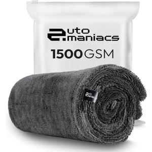 AutoManiacs Drying Towel for Car Detailing, 1500 GSM Ultra Super Absorbent, 24"x36" XL Soft Microfiber Towels for Cars, Twisted-Loop & Streak Free Microfiber Towels for Cars, Trucks, SUVs