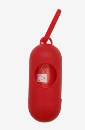 Pet Poop Bag & Carrie, Red (Pack of 2)