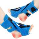 KTSAY Upgrade Plantar Fasciitis Night Splint & Relief Brace with Adjustable Straps - Support for Achilles Tendonitis, Heel Spur Pain, Day & Night Use (1, Blue)