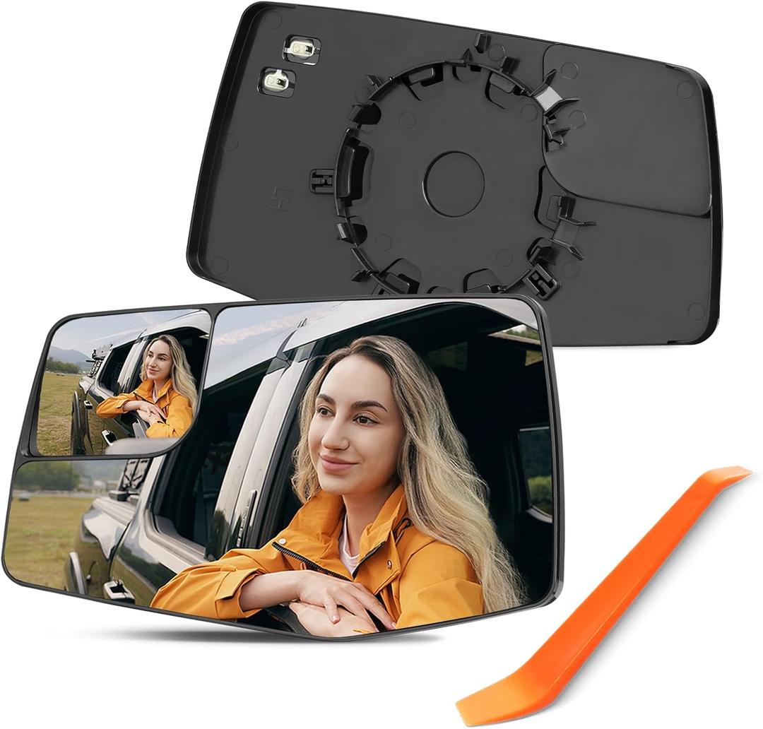 Driver Side Mirror Replacement for Chevrolet Chevy Silverado/GMC Sierra 1500 2500 3500HD Pickup, 2019 2020 2021 2022 2023, Left Side View Mirror Glass with Power Heated