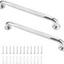 2 Pack 20 Inch Anti Slip Shower Grab Bar, 304 Stainless Steel 1.25" Diameter Anti-Slip Handicap Grab Bar, Satin Brushed Nickel Knurled