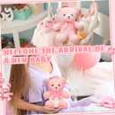 6 Sets Bear Blindfolded Diaper Changing Coed Baby Shower Games Kit Baby Dolls Bears Diapers for Bridal Shower Gender Reveal Games Prizes Gifts for Adults Boys Girls (Pink)