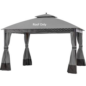 Replacement Gazeb Cover for 10X12Ft Oakmont Gazebo L-GZ1188PST-A,Pinehurst Gazebo L-GZ1188PST, Gray