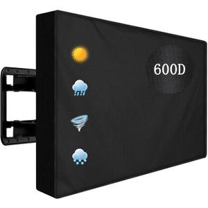 Outdoor TV Cover 50 to 52 inch Weatherproof,600D Waterproof Full Protection TV Outdoor Covers for Outside Flat Screen TV, Black, Cover Size 52''W x 33''H x 5"D, Fit for Standard Mounts and Stands