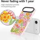 for iPhone Air Case Cute - Durable Shockproof 6.6 ft Drop Impact Phone Case - Funny Passion Flower Design (6.5") Glitter Pink