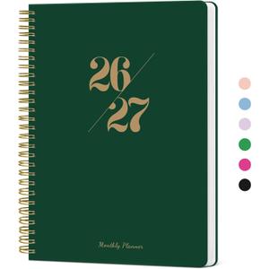 Monthly Planner 2026-2027, 2 Year Months Calendar Planner 2026-2027, Runs from January 2026 - December 2027, 7" x 10", 24 Months, Perfect for School Office Home Planning - Dark Green