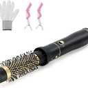 Round Hair Blow Dryer Brush - 1.2 Inch Ceramic Barrel Hair Dryer Brush for Short/Middle Hair, One Step Hair Drying, Volumizing, Straightening and Styling(Yellow-Black, 1.2 Inch)