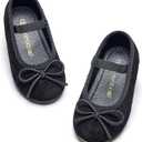 Kiderence Girls Flat Mary Jane Shoes School Party Dress Ballerina Black Shoe (Toddler 12/ Little Kids)
