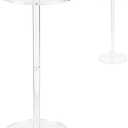 Acrylic Drink End Table, Clear Drink Table for Small Spaces with Anti-Slip Pads, 9.8" Round Modern Side Coffee Table for Living Room/Bedroom/Bathroom/Office/Outdoor/Business (Acrylic, Clear)