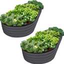 Plant & Plot Galvanized Raised Garden Beds Outdoor // 8×4×1 ft (2-Pack) Planter Raised Beds for Gardening, Vegetables, Flowers // Large Metal Garden Box // Patented Tool-Free Design (Gray)