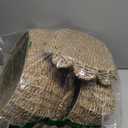 Set of 2 Hand Round Wicker Storage Baskets, Rattan Basket Decorative Boxes, Woven Storage Box Seagrass Baskets with Lids, Scalloped Edge Wicker Basket with Lid