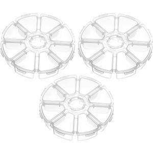 3 PCS 8 Grids Clear Round Bead Organizer Box, Plastic Compartment Organizer Box Jewelry Bead Display Organizers Container for Jewelry Beads Rings Earrings