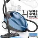 Pressurized Handheld Steam Cleaner for Home Use with 30 Accessories  Heavy Duty Portable Steamer with 1.5L Tank for Tile Floors, Couches, Cars, Removes Dirt, Grease & Grout (Blue)