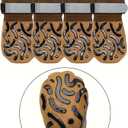 Double Sides Non-Slip Dog Socks to Prevent Licking Paws - Strong Traction for Hardwood Floors, Senior Dogs, Paw Protector, Dog Socks with Grippers Black (X-Small(Pack of 4))