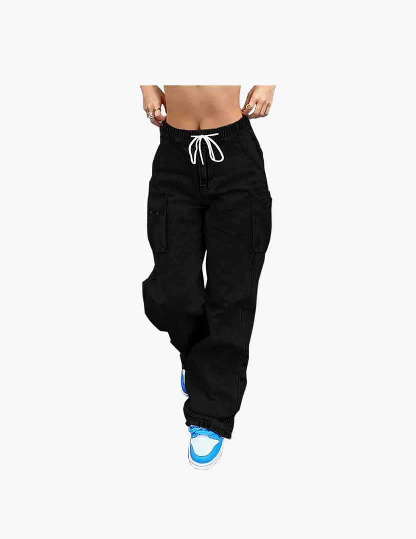 3.7
3.7 out of 5 stars
(81)
Mid Rise Cargo Jeans Women Elastic Waist Stretch Wide Leg Denim Pants with Pockets Baggy Streetwear Pants S