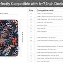 Dadanism 6-7 Inch Embroidered Flower Padded Sleeve for All-New 7" Kindle Paperwhite, 7" Kindle Colorsoft, 6" Kindle, Protective Sleeve Case for 6" Kobo Clara BW/Colour E-Reader, Indigo Flower