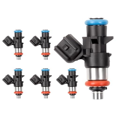 Fuel Injectors Compatible with Charger Chrysler 200 300 Challenger Grand Cherokee Wrangler Ram 1500 2500 3500 Replace 0280158233 05184085AC 6Pcs 3.6L 4 Holes