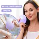 Sunscreen Applicator for Kids with Replaceable Body Sunblock Lotion Sponge 1.86oz Sunscreen Sponge Applicator Refillable Portable Silicone Washable for Kids Women Adults Family Travel Size (Purple)