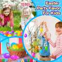 MGparty 52 Pack Easter Eggs Empty 2.3" Plastic Bright Colors Eggs with Golden Eggs for Easter Egg Hunt Party Favors Basket Stuffers Fillers