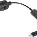 1ft USB C Male to 12V 8W Cigarette Lighter Socket Adapter Power Cable for Dash Cam, GPS, Car Led Light Strips