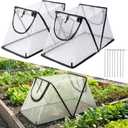 33"14.5"14.17" Foldable Garden Row Accelerator Plants Cover 2PCS with Zipper Door Waterproof Small Greenhouse Plant Cage Guard Protector for Vegetable Flower from Animals with 8PCS Ground Stakes