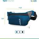 TORCH Small Fanny Pack - Mens Waist Pack, Small Fanny Pack for Women with Compass Survival Carrying All phones for Workout, Concert, Sports, Festival - Tajimi (Blue)