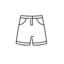 Kids Girls Shorts, Blue/Red, White Striped, Size 3-4Y